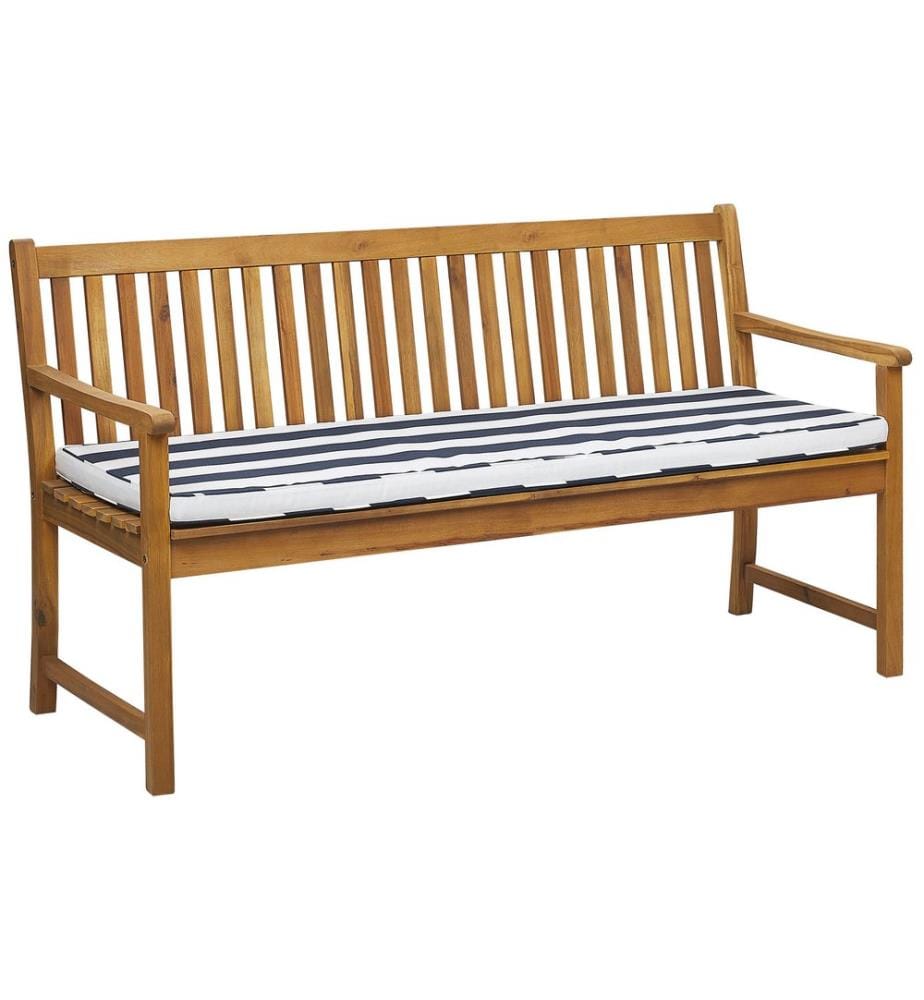 Panca da giardino con cuscino VIVARA 160 cm Legno di acacia certificato Blu marino