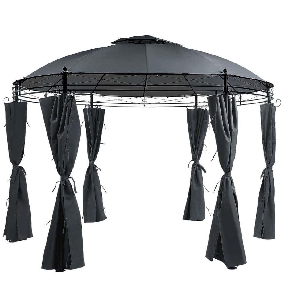 Pavillon SAFARA Metall 368 cm 368 cm Graphitgrau