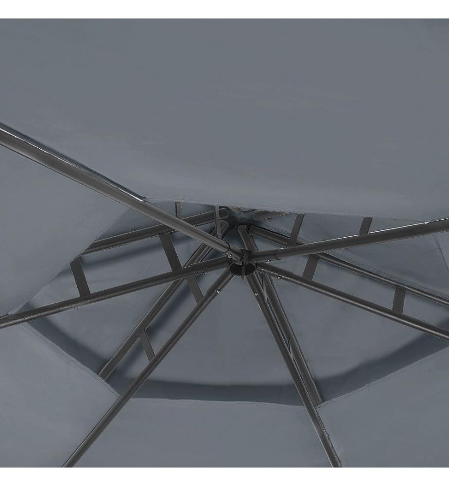 Gazebo PORTEL Metallo 350 cm 350 cm Grigio grafite