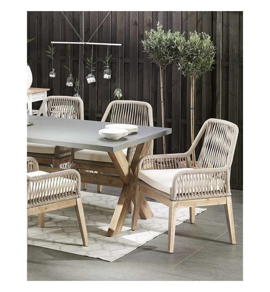 Set mit 2 Stühlen und Sitzkissen OLBIA Cremeweiss