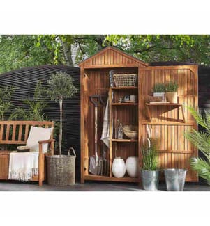 Gartenschrank SAVOCA Akazienholz 100 cm 40 cm Braun