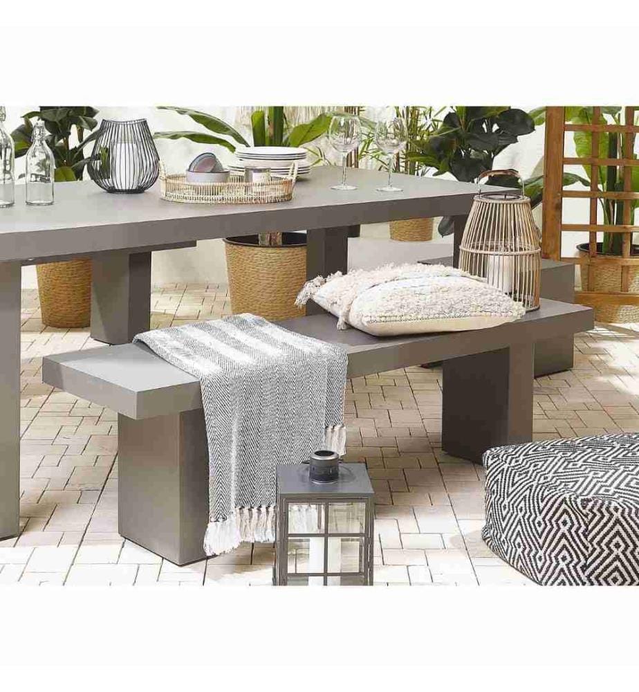 Panchina da giardino TARANTO 150 cm Cemento Grigio