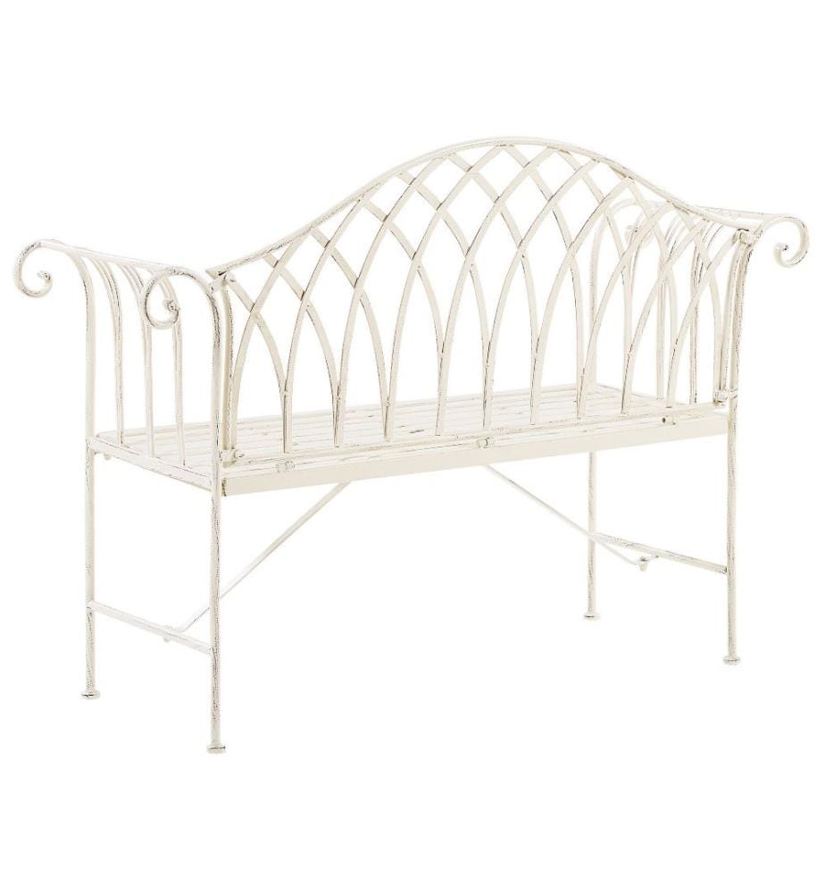 Panchina da giardino MILAZZO 130 cm Metallo Bianco