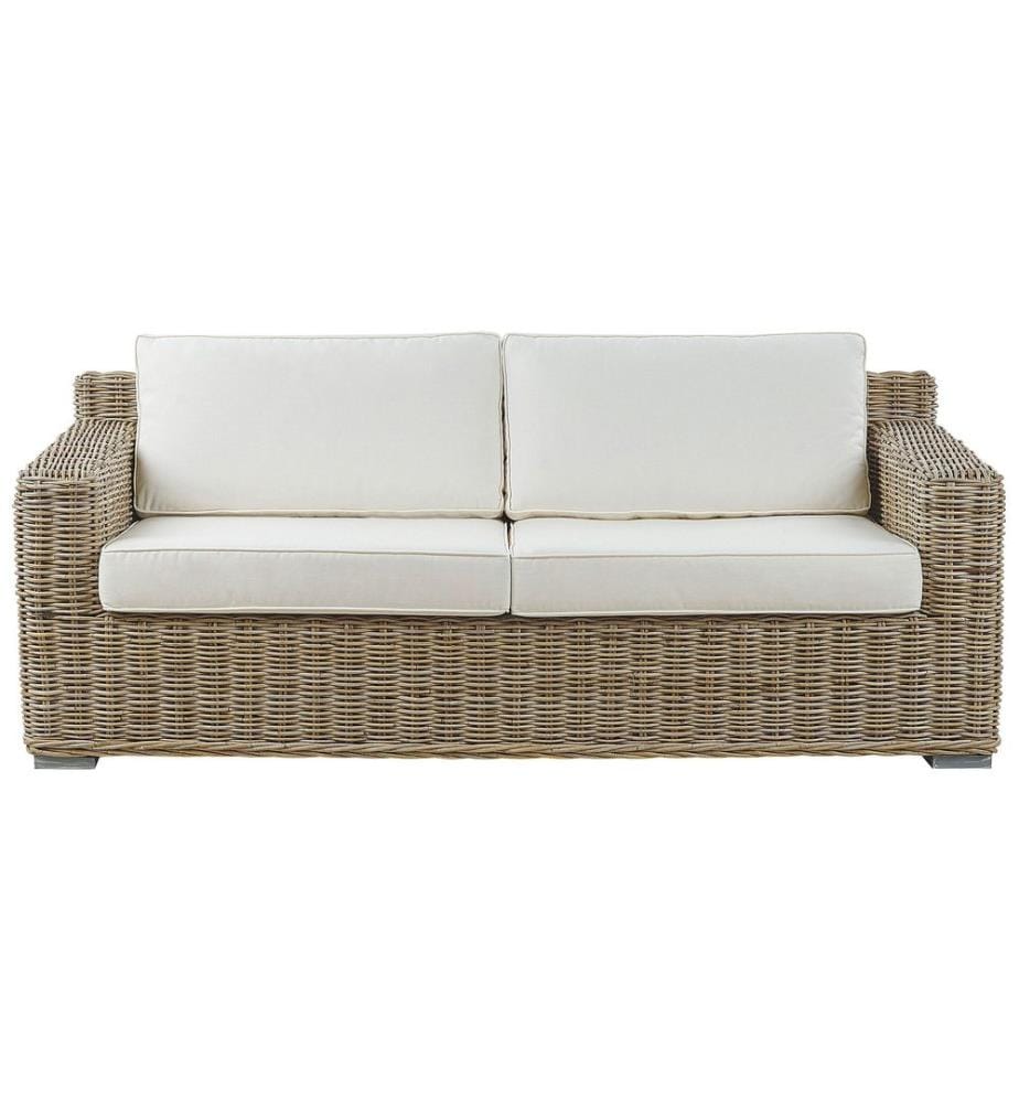 Gartensofa 2-Sitzer ARDEA Rattan Hellbraun