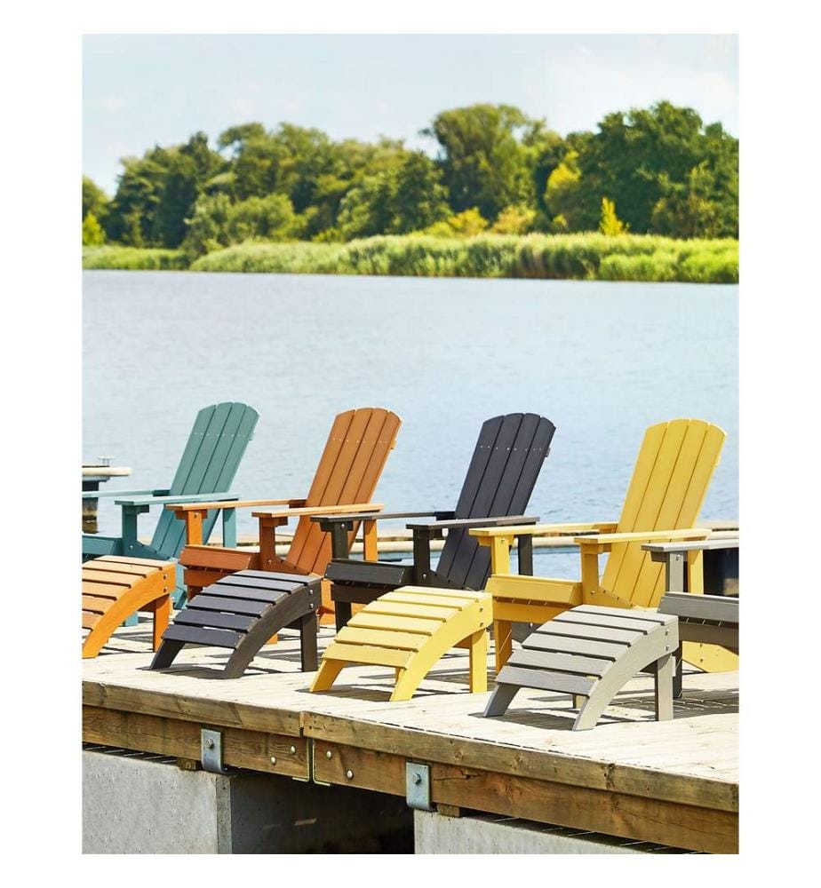Gartenstuhl ADIRONDACK mit Fussstütze Dunkelgrau