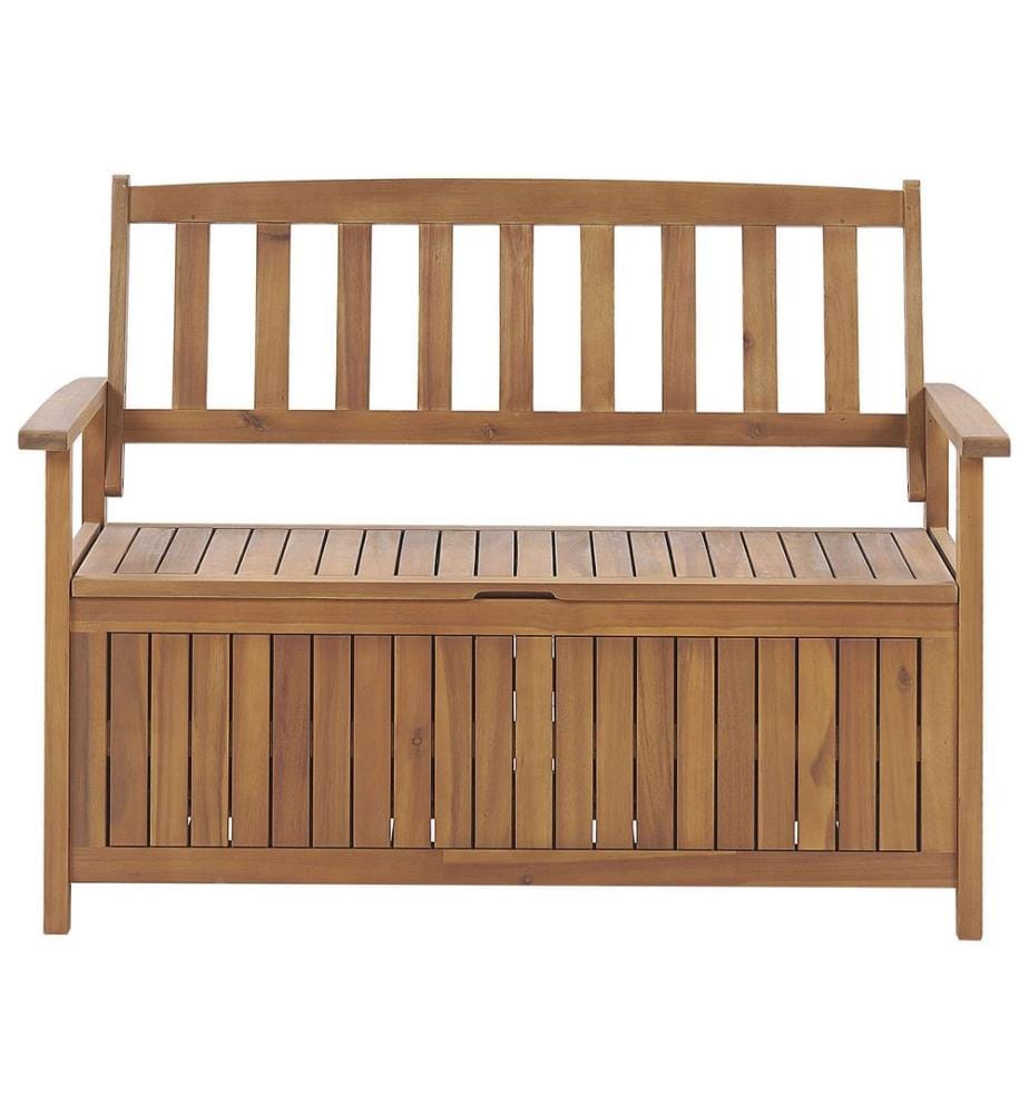 Panca da giardino con cuscino SOVANA 120 cm con contenitore Legno d'acacia Rosso