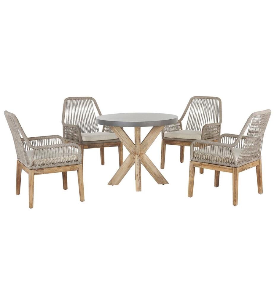 Set da pranzo da giardino 4 posti OLBIA con cuscini Cemento Beige