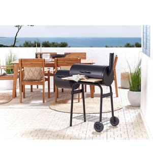 Barbecue a carbonella SATAH con affumicatore Metallo Nero