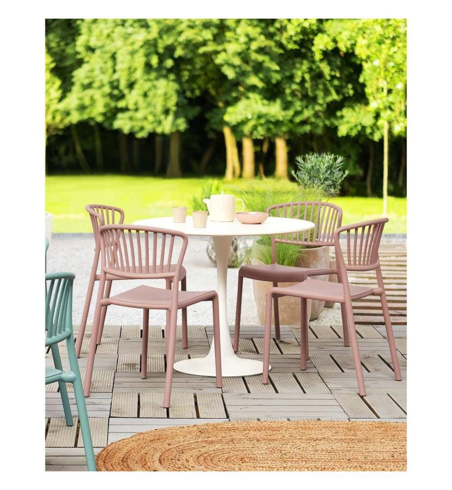 Gartenstuhl 4er Set GELA Pastellrosa