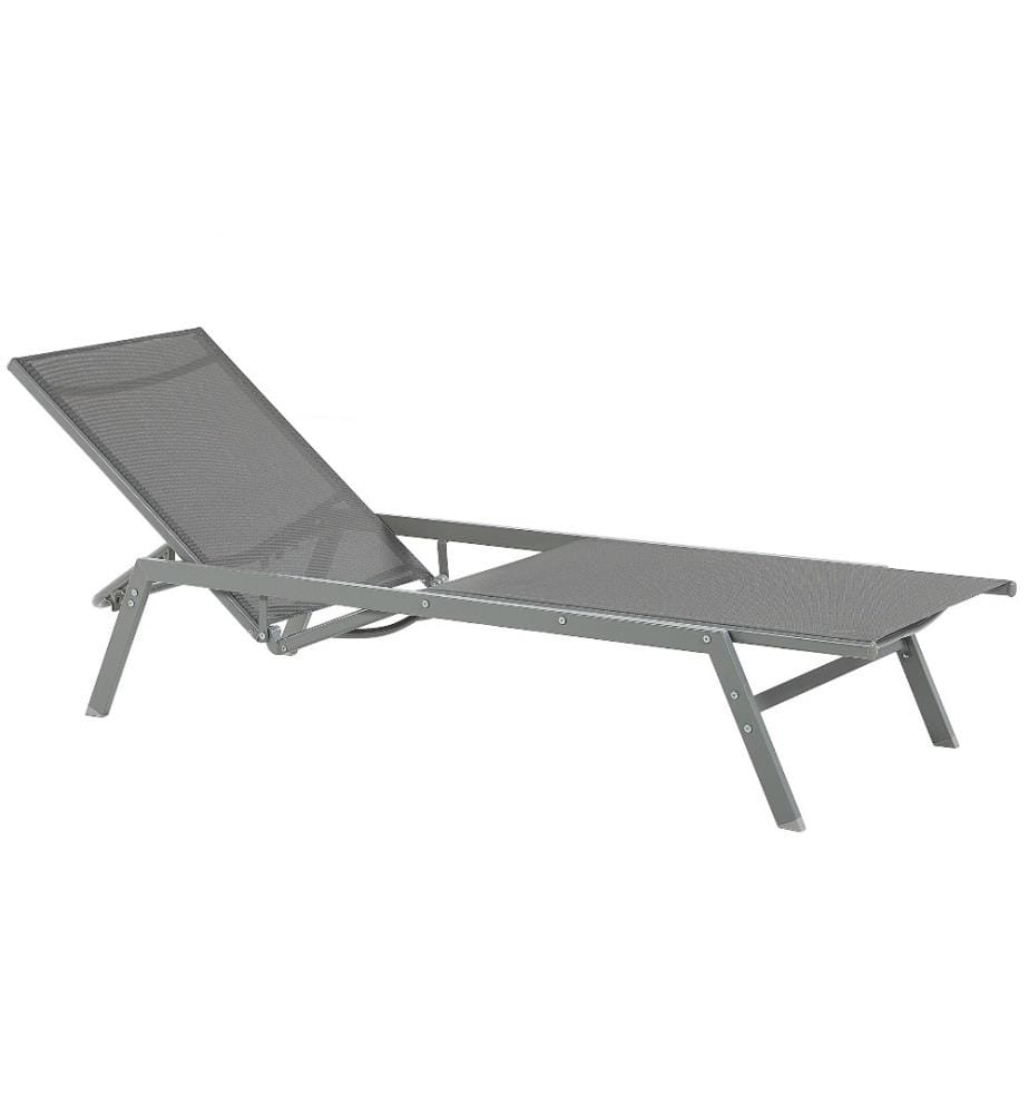 Sonnenliege VERNAZZA mit Relaxfunktion Metall Grau