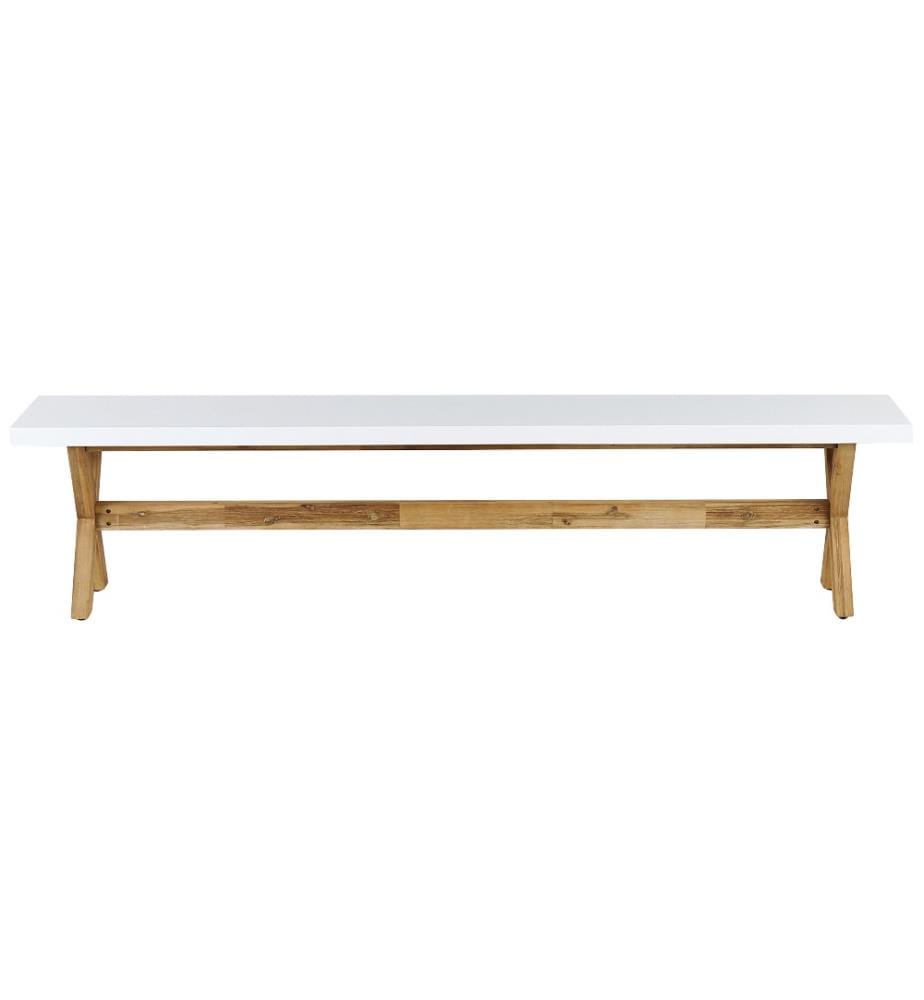 Panchina da giardino OLBIA 200 cm Cemento Bianco