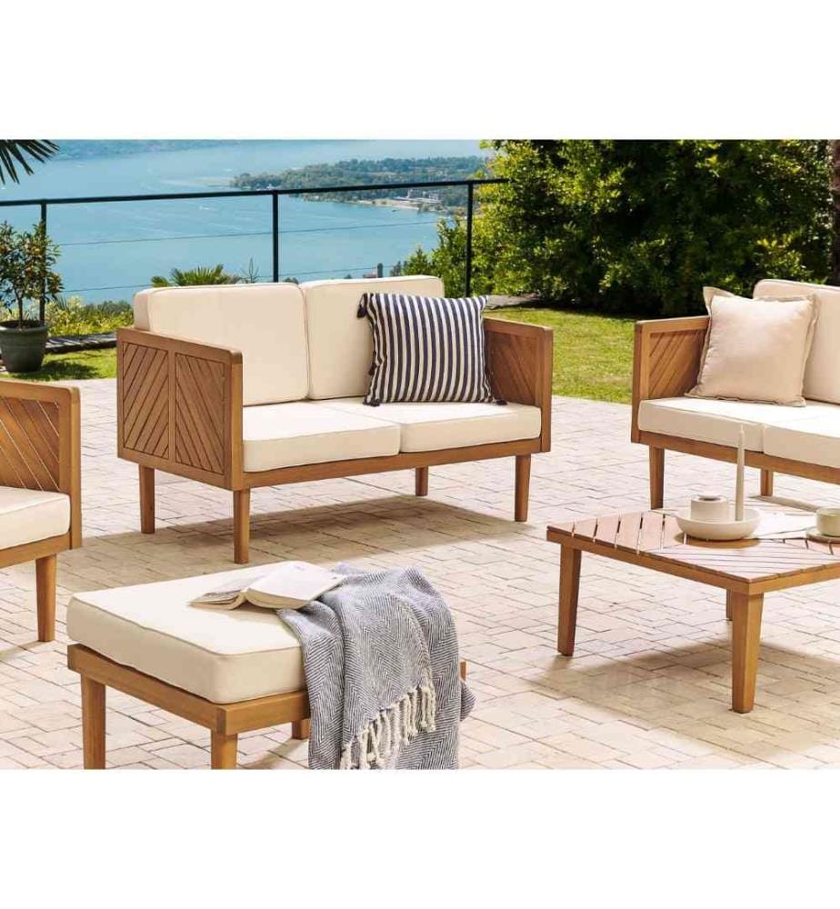 Divano da giardino 2 posti BARATTI Legno d'acacia Marrone