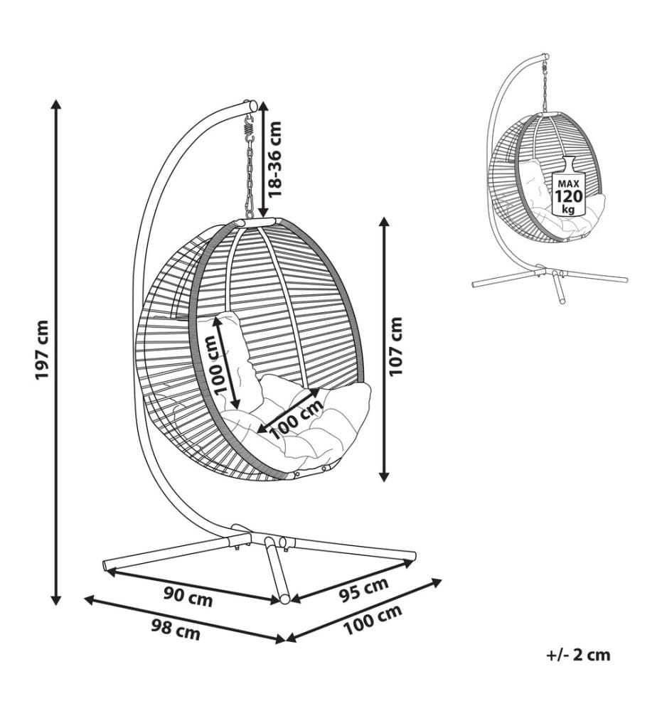 Fauteuil suspendu avec support ARCO Métal Blanc
