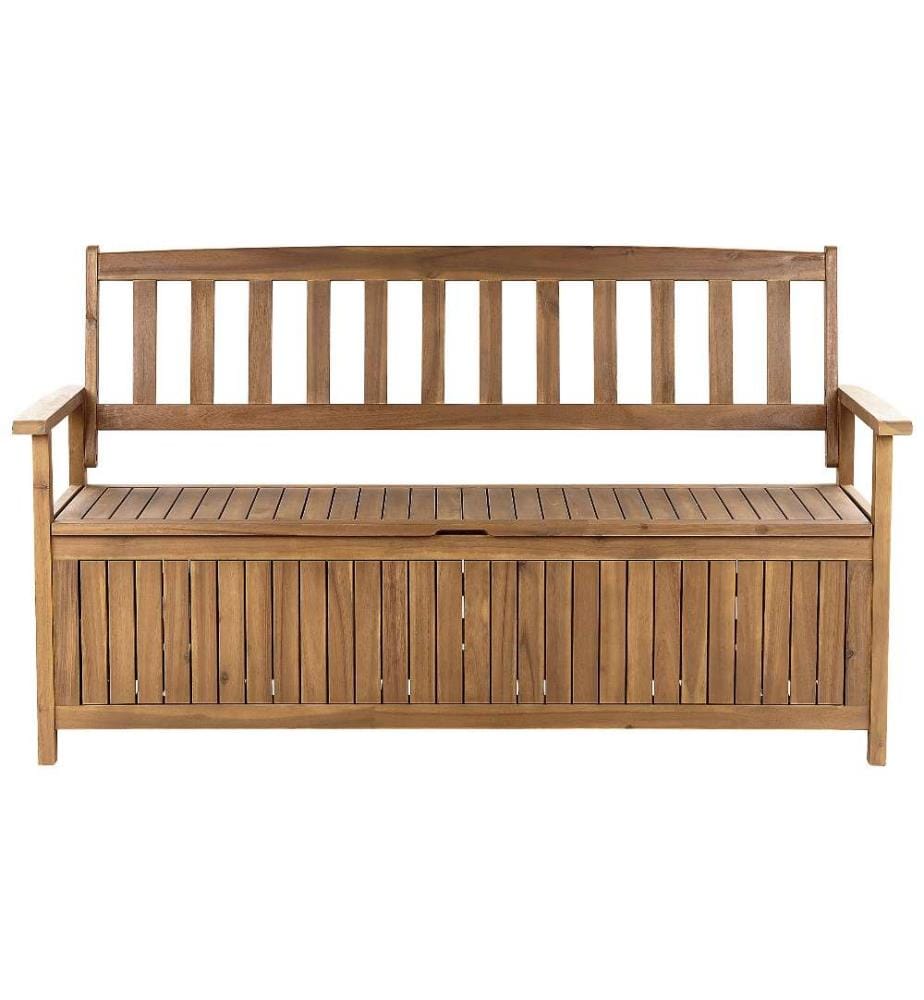 Panchina da giardino SOVANA 160 cm con contenitore Legno d'acacia Marrone