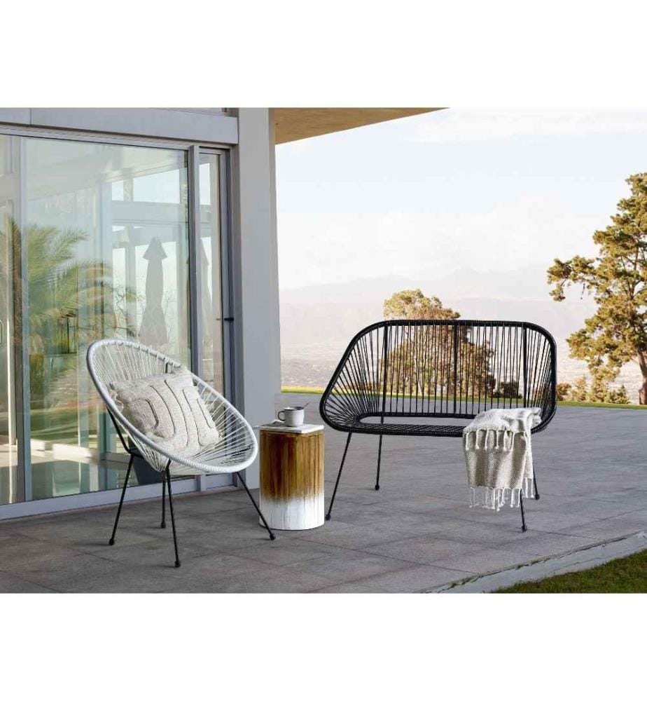 Banc de jardin ACAPULCO II 113 cm Polyrotin Noir