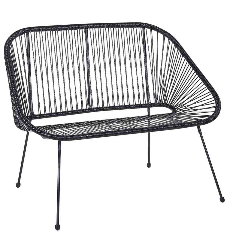 Banc de jardin ACAPULCO II 113 cm Polyrotin Noir