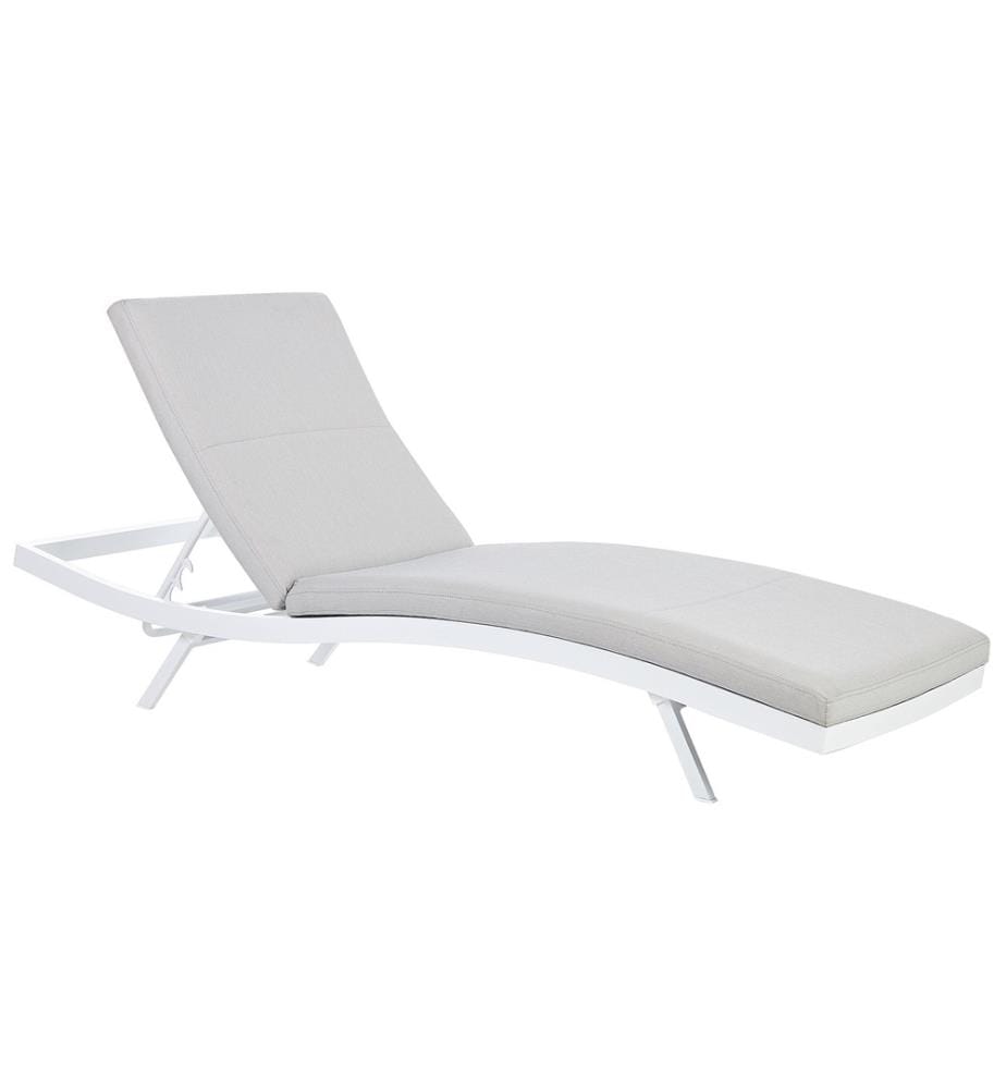 Sonnenliege mit Kissen AMELIA mit Relaxfunktion Metall Hellgrau