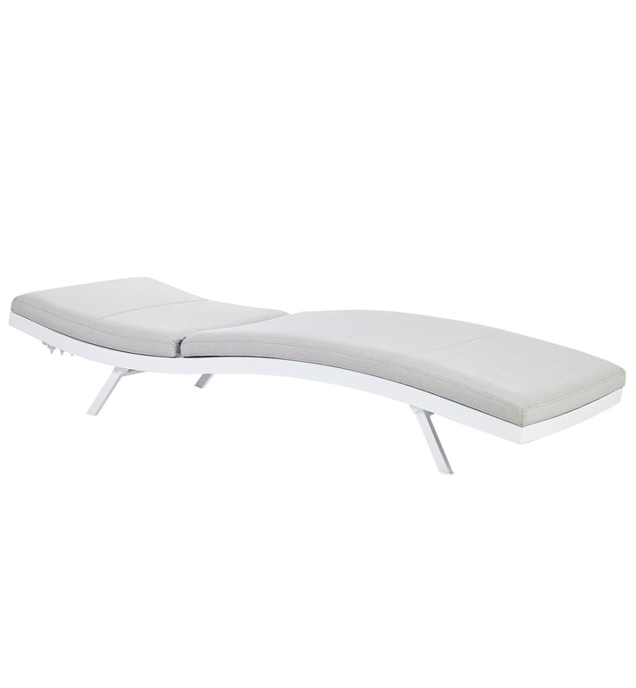 Sonnenliege mit Kissen AMELIA mit Relaxfunktion Metall Hellgrau
