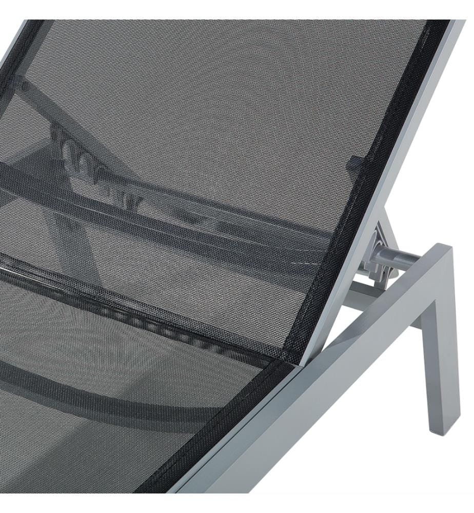 Sonnenliege CATANIA mit Relaxfunktion Metall Schwarz