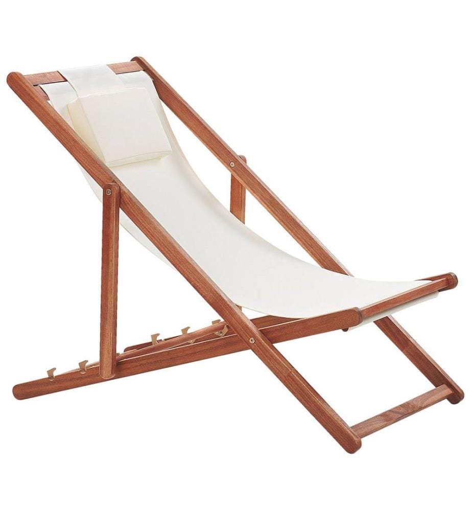 Folding Deck Chair AVELLINO with Replacement Fabrics Acacia Wood Dark Brown