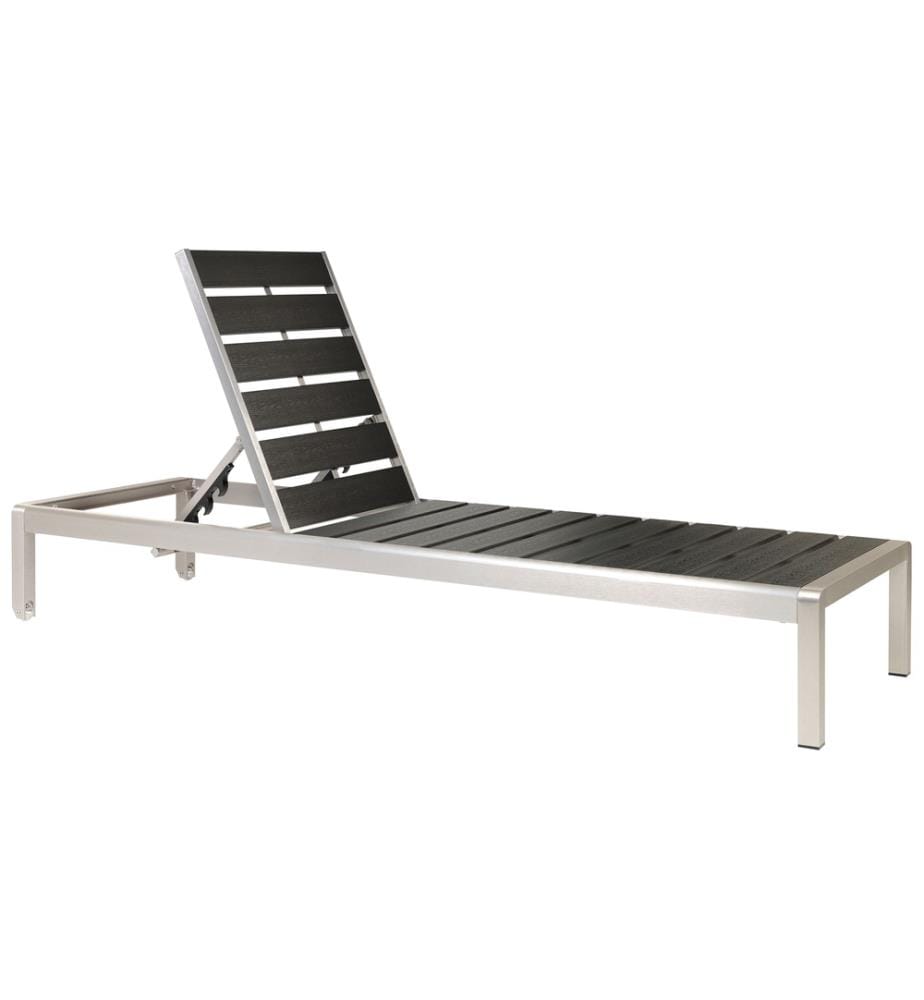 Sun Lounger NARDO Reclining Metal Black/ Silver