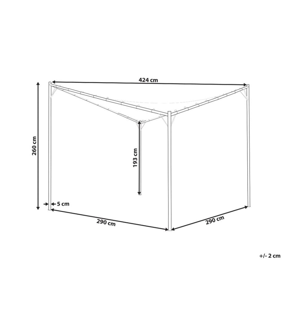 Pavillon AVENTINE Metall 300 cm 300 cm Grau