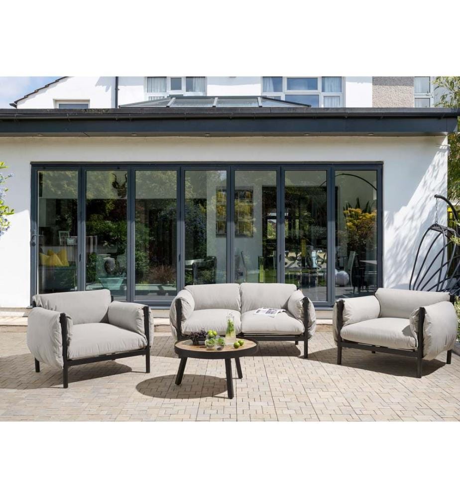 Gartensofa Set 4-Sitzer ESPERIA Metall Grau