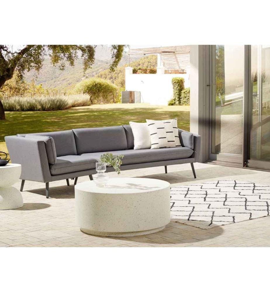 Gartensofa 3-Sitzer LORETELLO linksseitig Grau