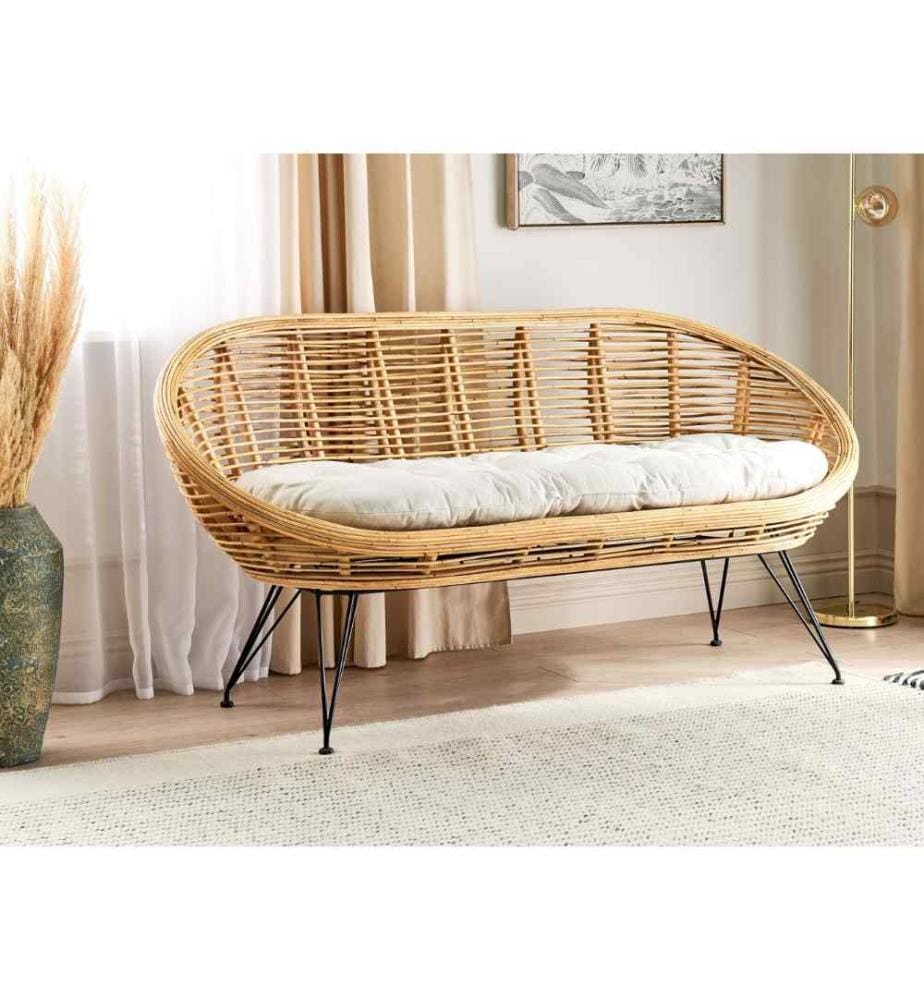 Divano da giardino 2 posti MARATEA Rattan Naturale