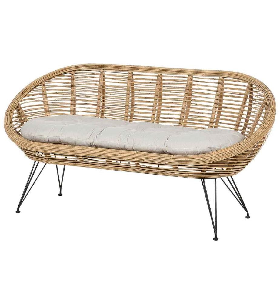 Divano da giardino 2 posti MARATEA Rattan Naturale