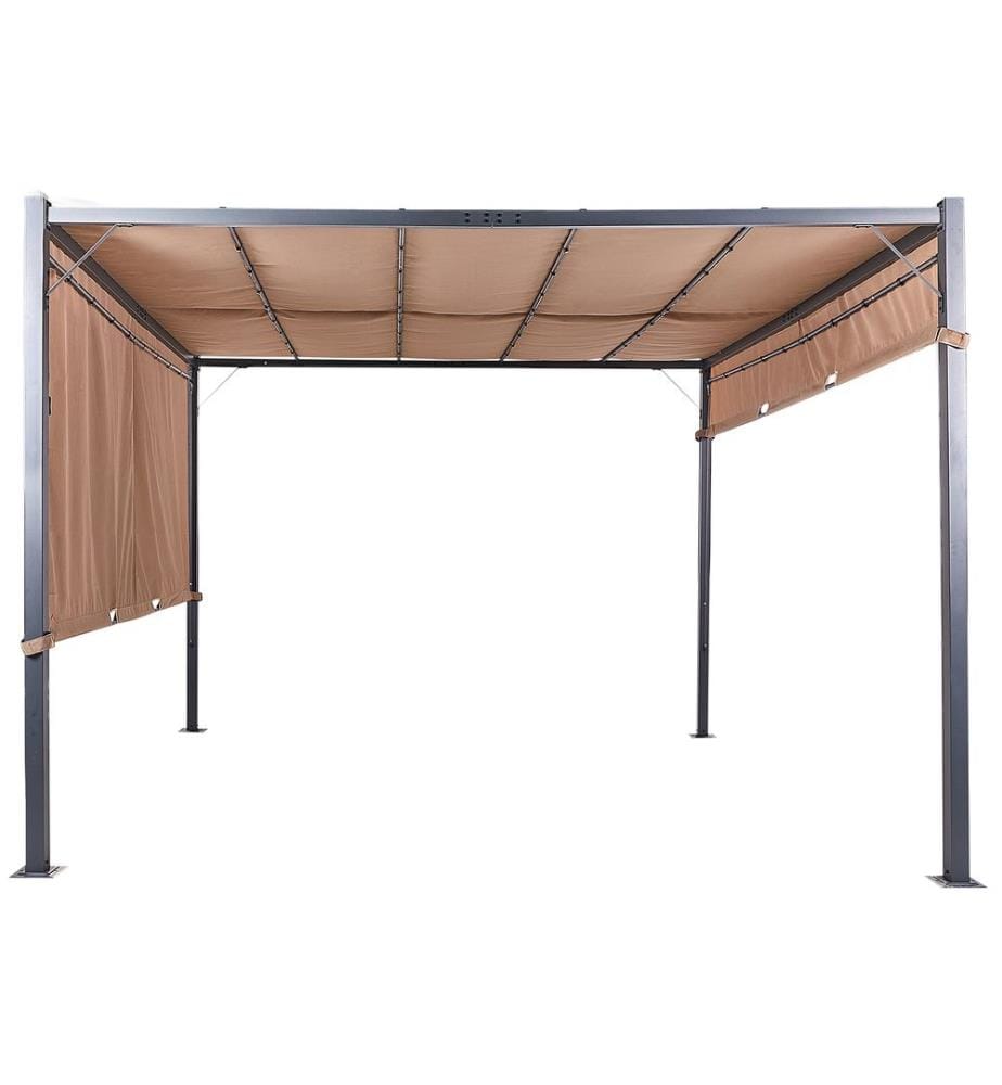 Gazebo LED PARGA Metallo 310 cm 310 cm Marrone