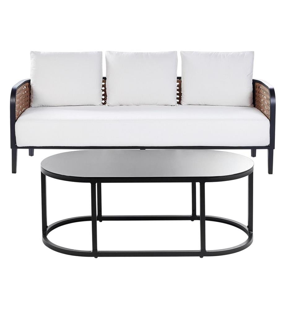 Set da giardino con tavolo 3 posti MONTEFALCO Metallo Bianco