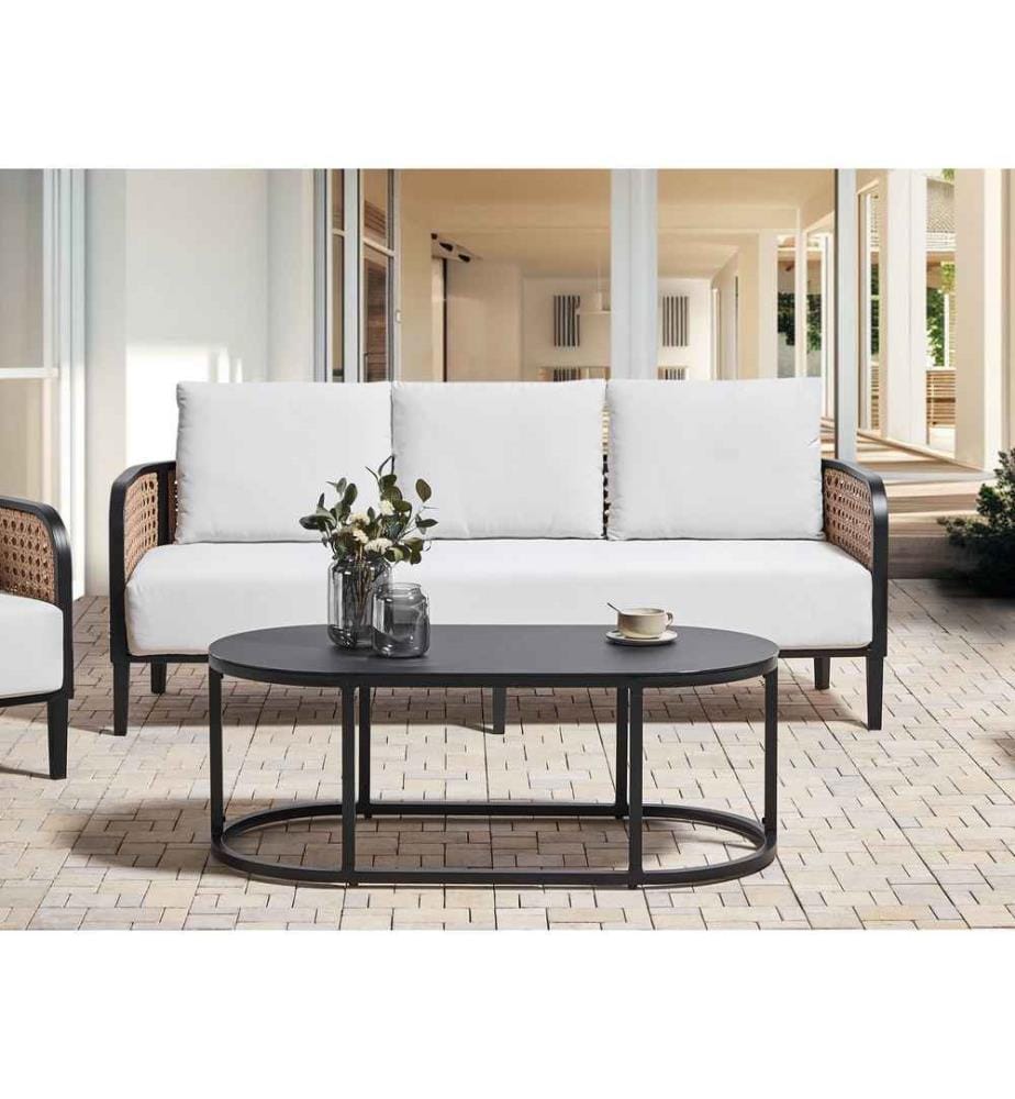Set da giardino con tavolo 3 posti MONTEFALCO Metallo Bianco