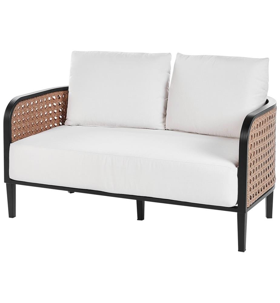 Lounge Set mit Tisch 4-Sitzer MONTEFALCO Metall Weiss