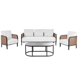 Set da giardino con tavolo 5 posti MONTEFALCO Metallo Bianco