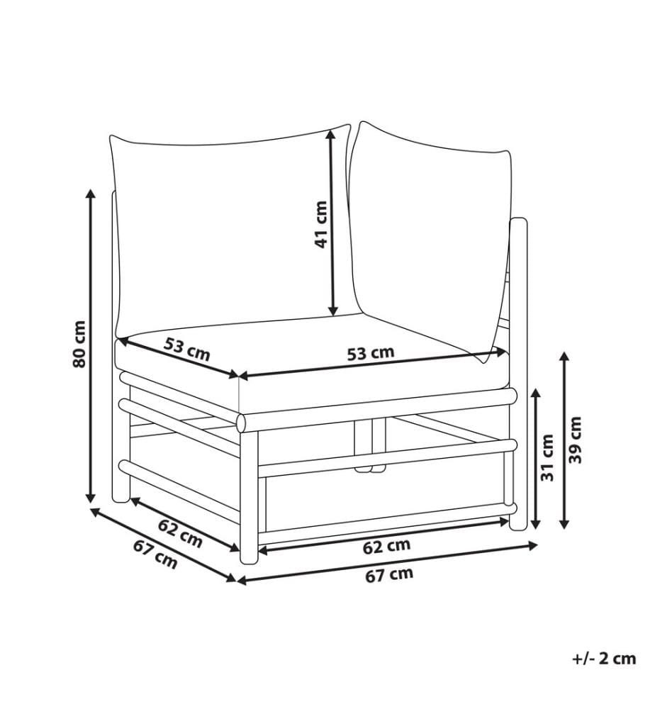 Garten-Eckmodul CERRETO Bambus Cremeweiss