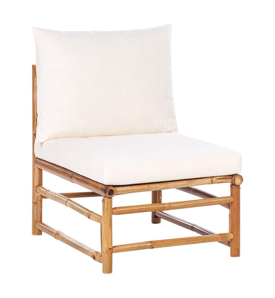 1-Sitzer Garten-Eckmodul CERRETO Bambus Cremeweiss
