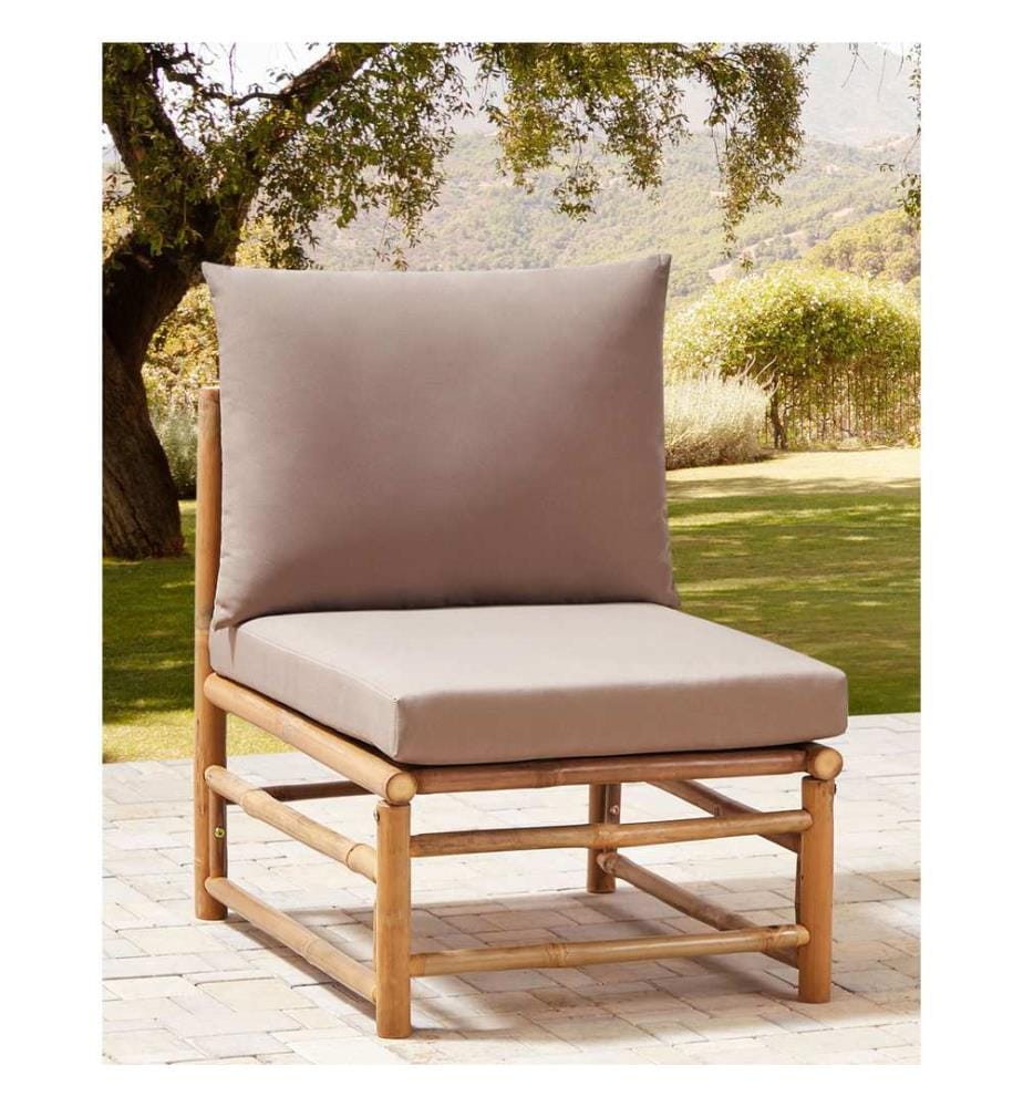 1-Sitzer Garten-Eckmodul CERRETO Bambus Taupe