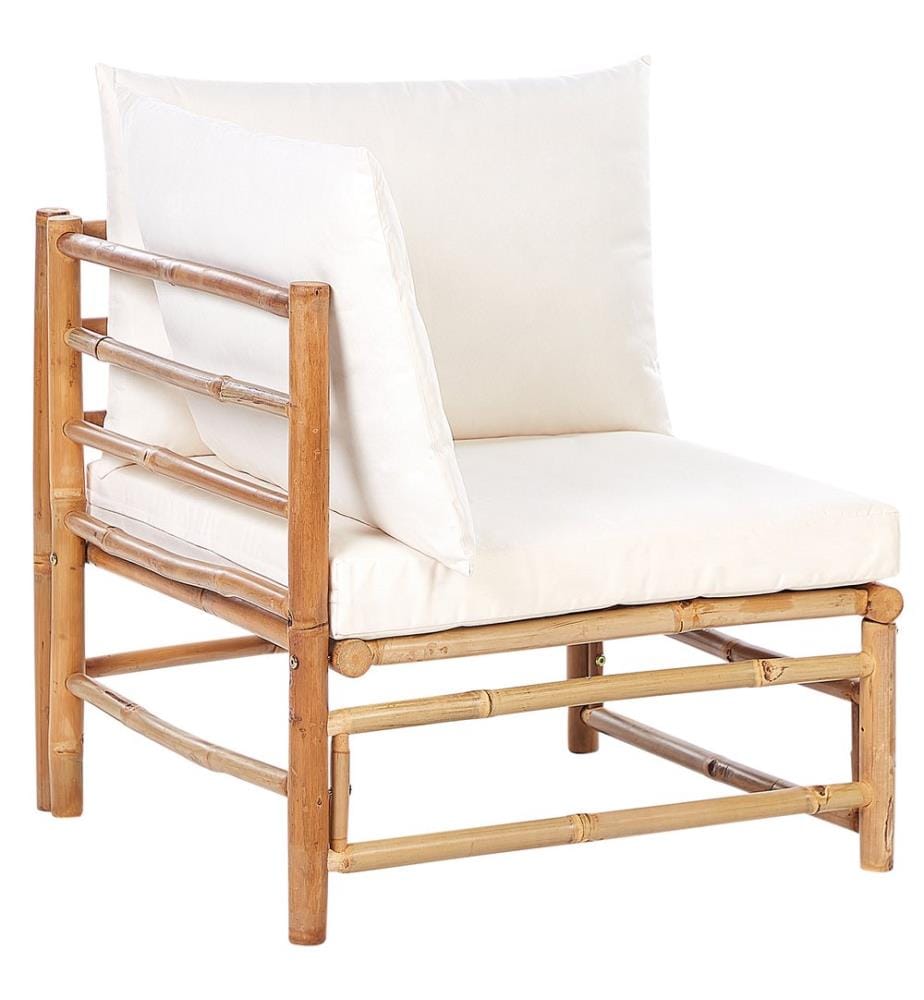 Lounge Set mit Tisch 5-Sitzer CERRETO Bambus Cremeweiss