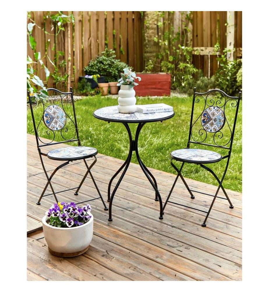 Gartenstuhl 2er Set CIVITA Metall Schwarz