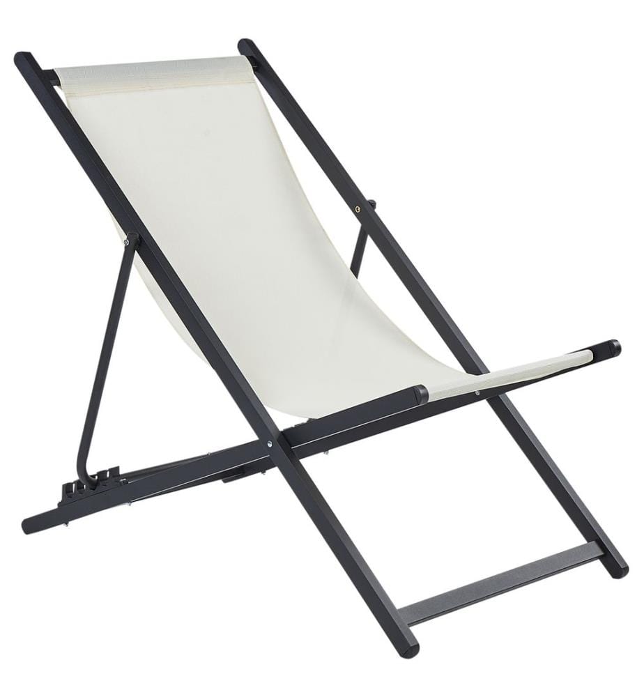 Klappbarer Liegestuhl LOCRI II Metall Hellbeige