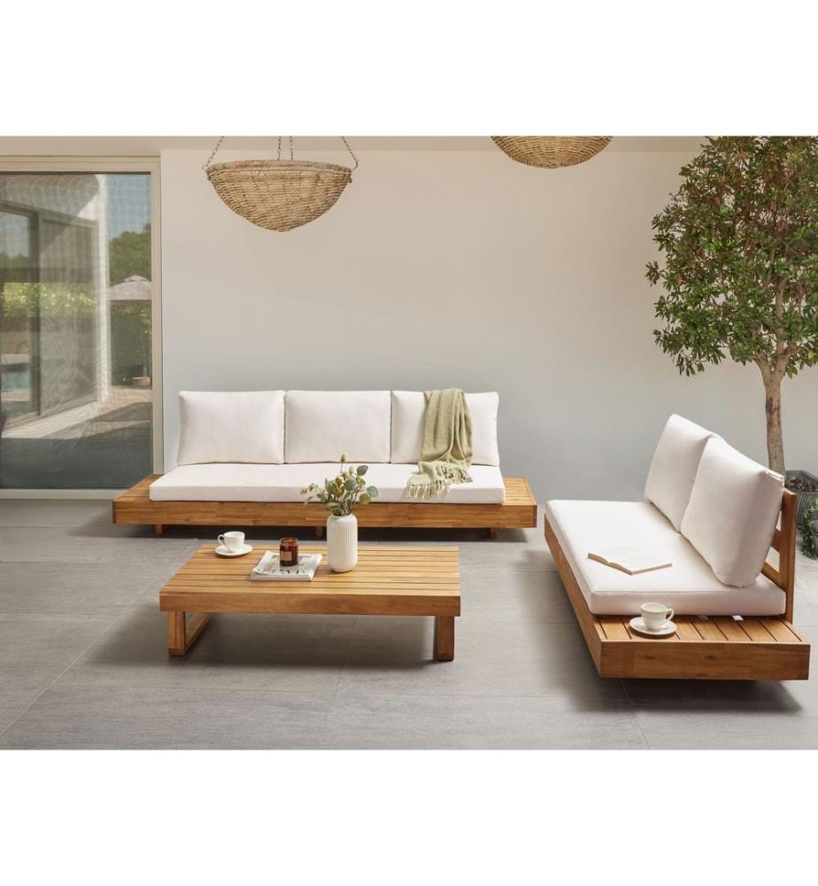 Set da giardino con tavolo 5 posti MARETTIMO Legno di acacia certificato Marrone