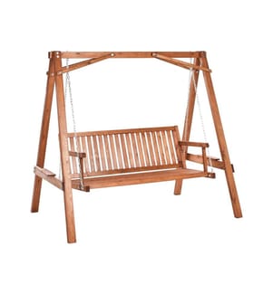 Balancelle de jardin FICARELLA Bois de mélèze Marron