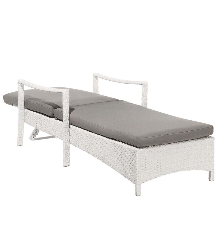 Sonnenliege mit Kissen VASTO mit Relaxfunktion Polyrattan Weiss