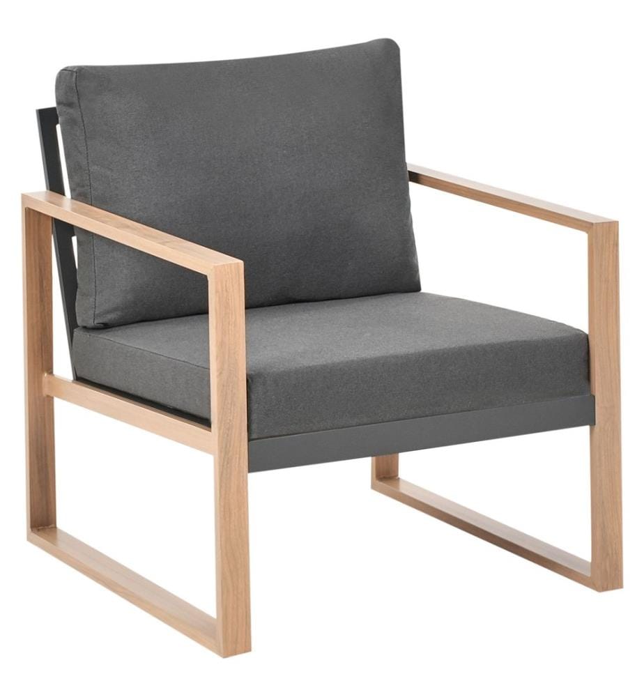 Lounge Set mit Tisch 5-Sitzer GELSO Metall Dunkelgrau