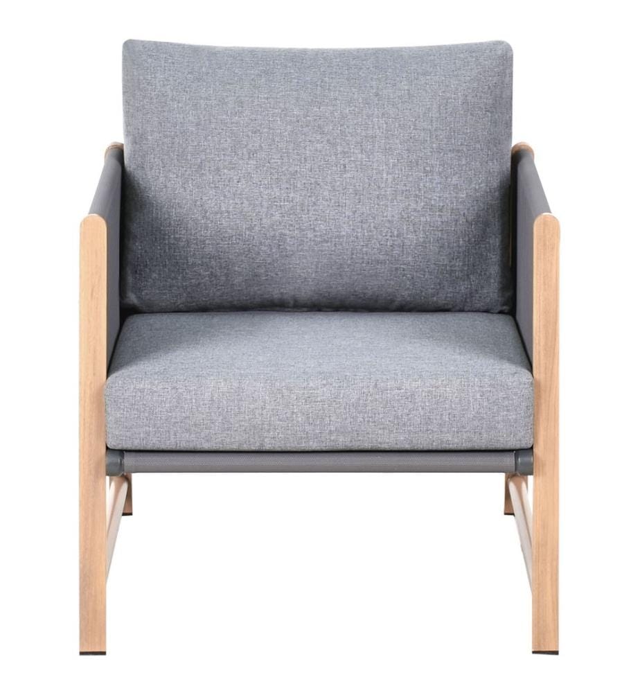 Lounge Set mit Tisch und Ottomane 5-Sitzer NOLA Metall Grau