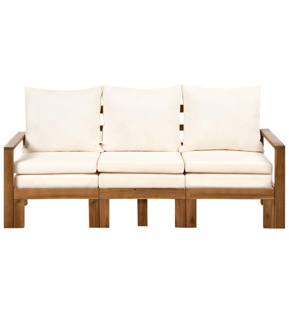 Banc avec coussin d'assise ISOLELLO 190 cm Réglable Acacia Marron