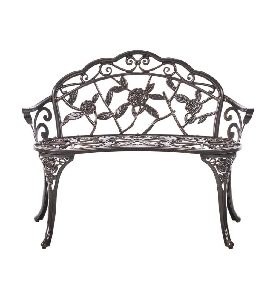 Panchina da giardino PIURA 88 cm Metallo Marrone scuro