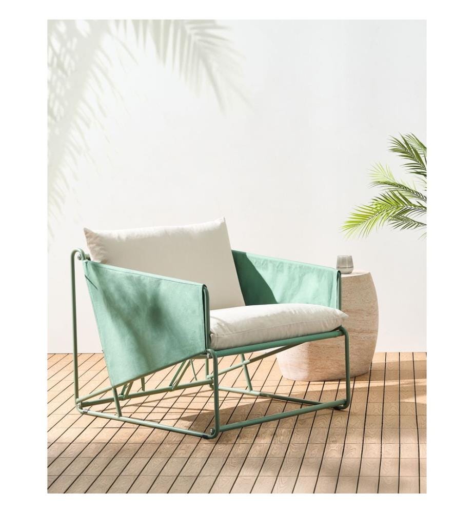 Chaise de jardin avec coussin PONTE Métal Vert