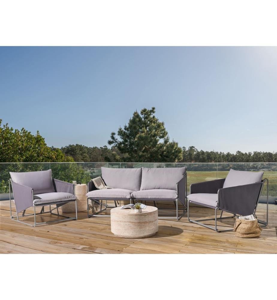Gartensofa Set 4-Sitzer PONTE Metall Grau